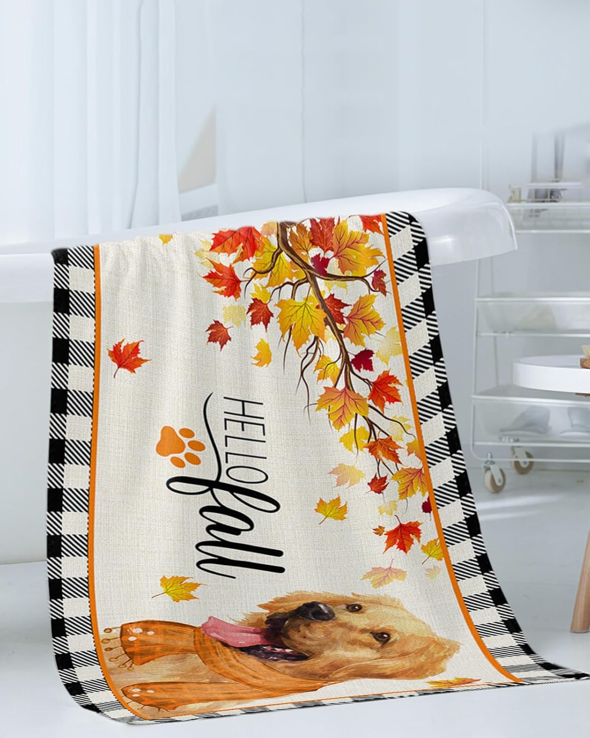 ZOE GARDEN Thanksgiving Fall Buffalo Plaid Towel Set 3-Piece