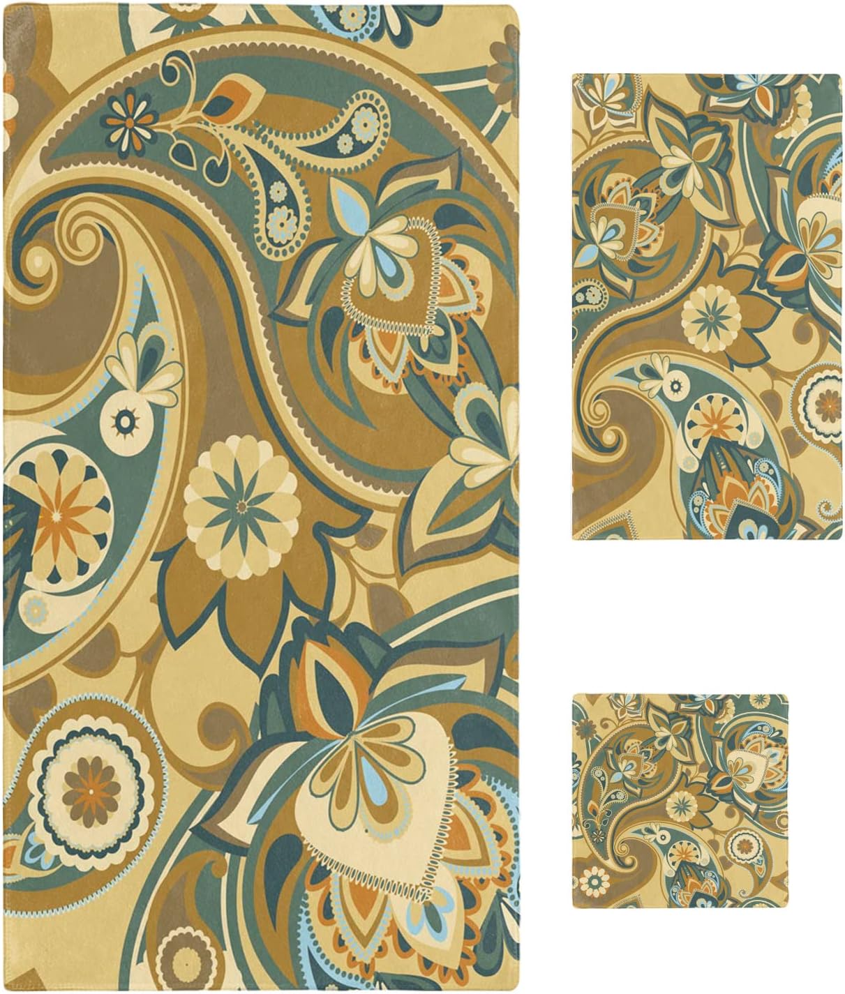 ZOE GARDEN Paisley Floral Towel Set 3-PC