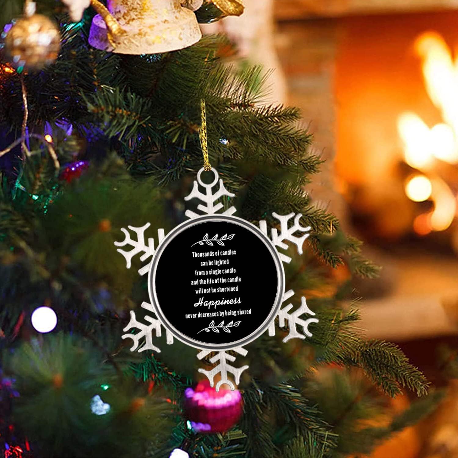Alioyoit Christmas Snowflake Metal Ornament 3in