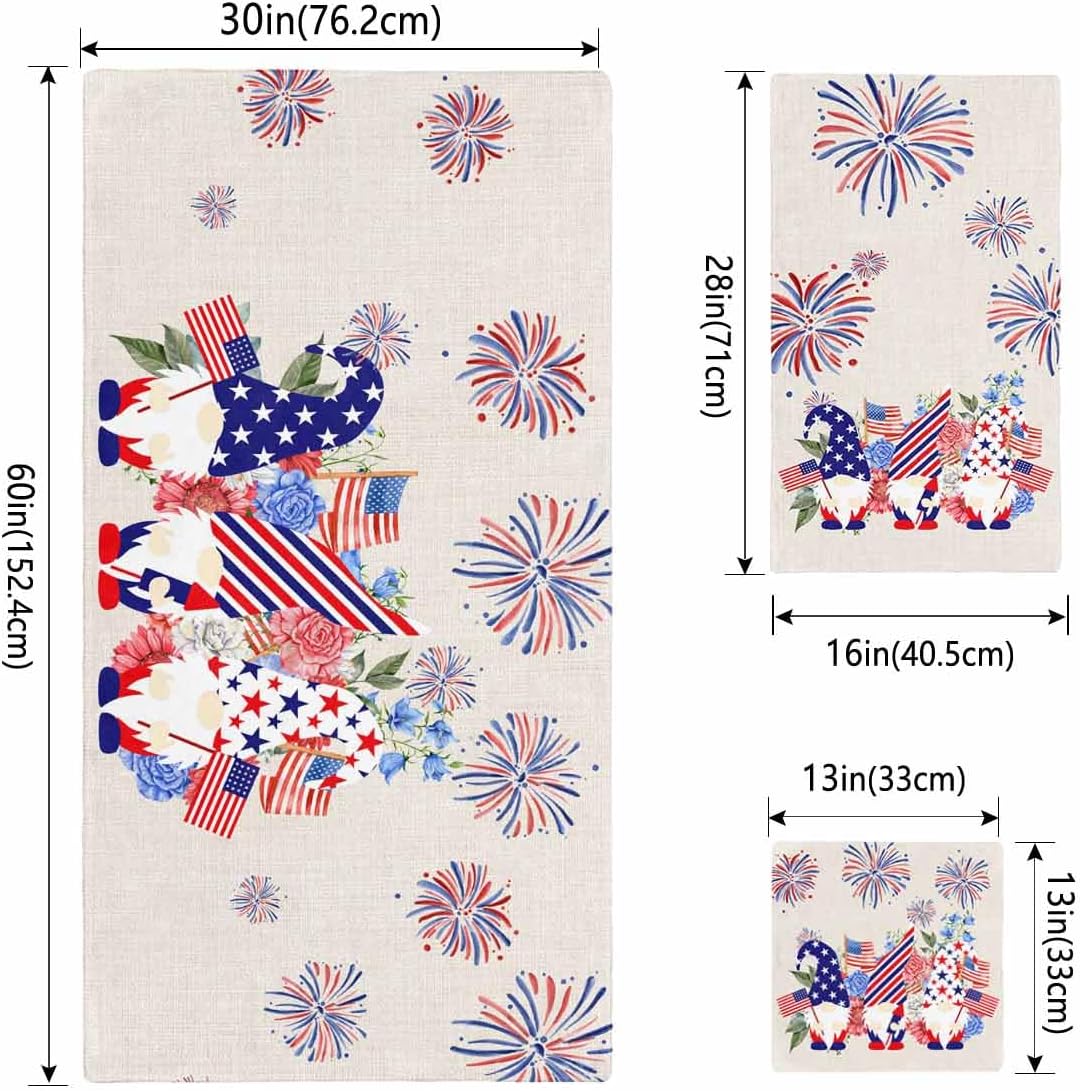 Chees D Zone Independence Day Gnome Bath Towel Set 1