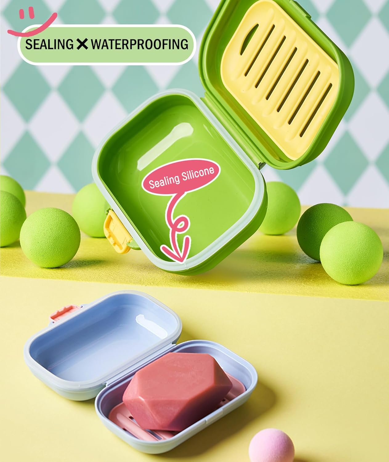 PEISAINOX Travel Soap Case with Leakproof Lid and Drainage Tray