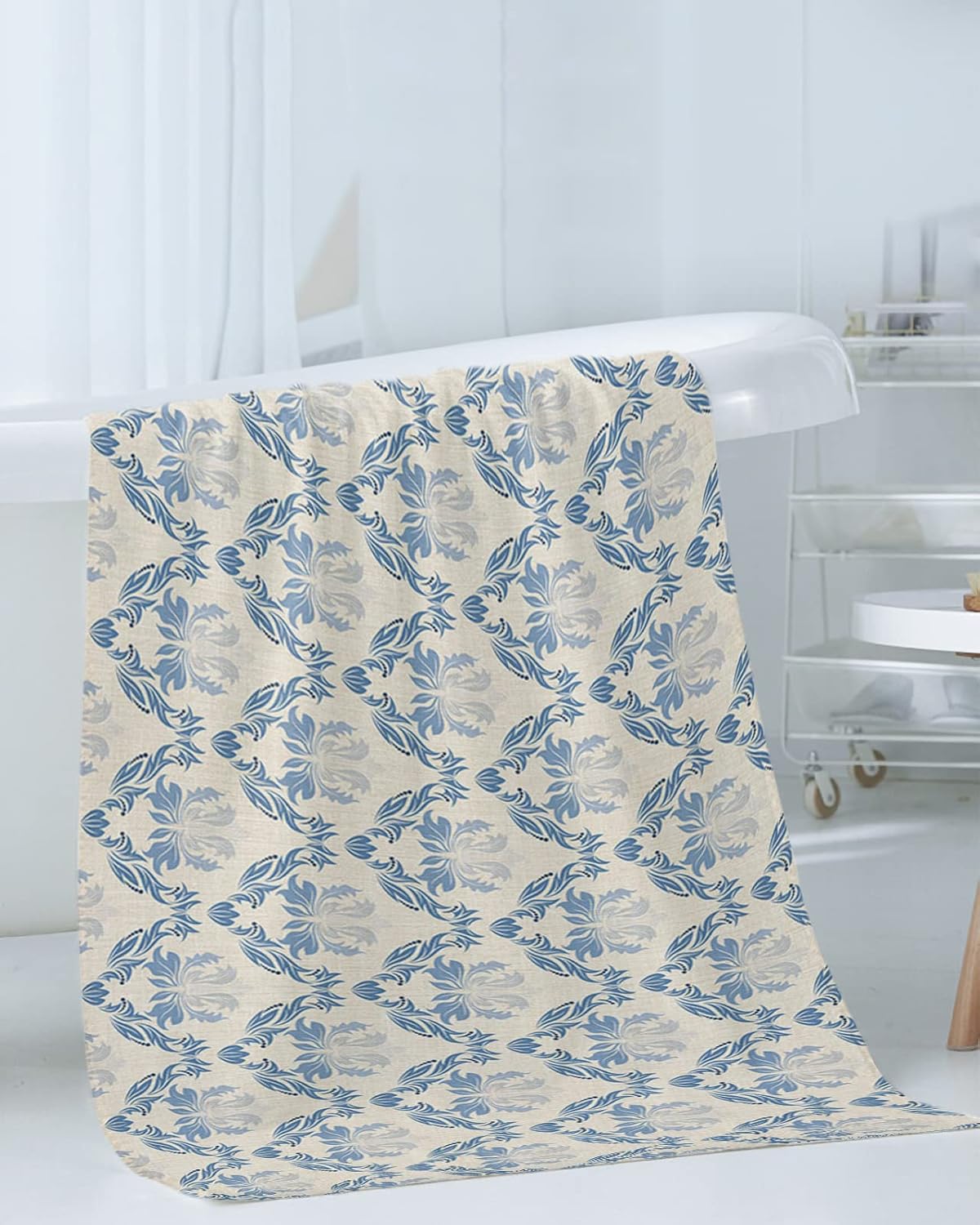 Shine Home European Blue Towel Set with Decor