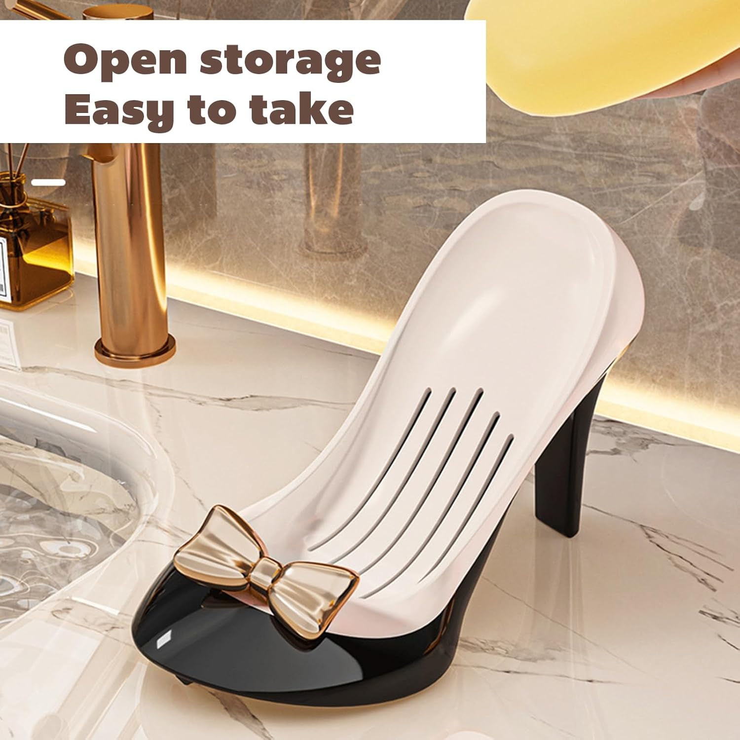 Creative High Heel Soap Holder with Suction Cup Drain Tray