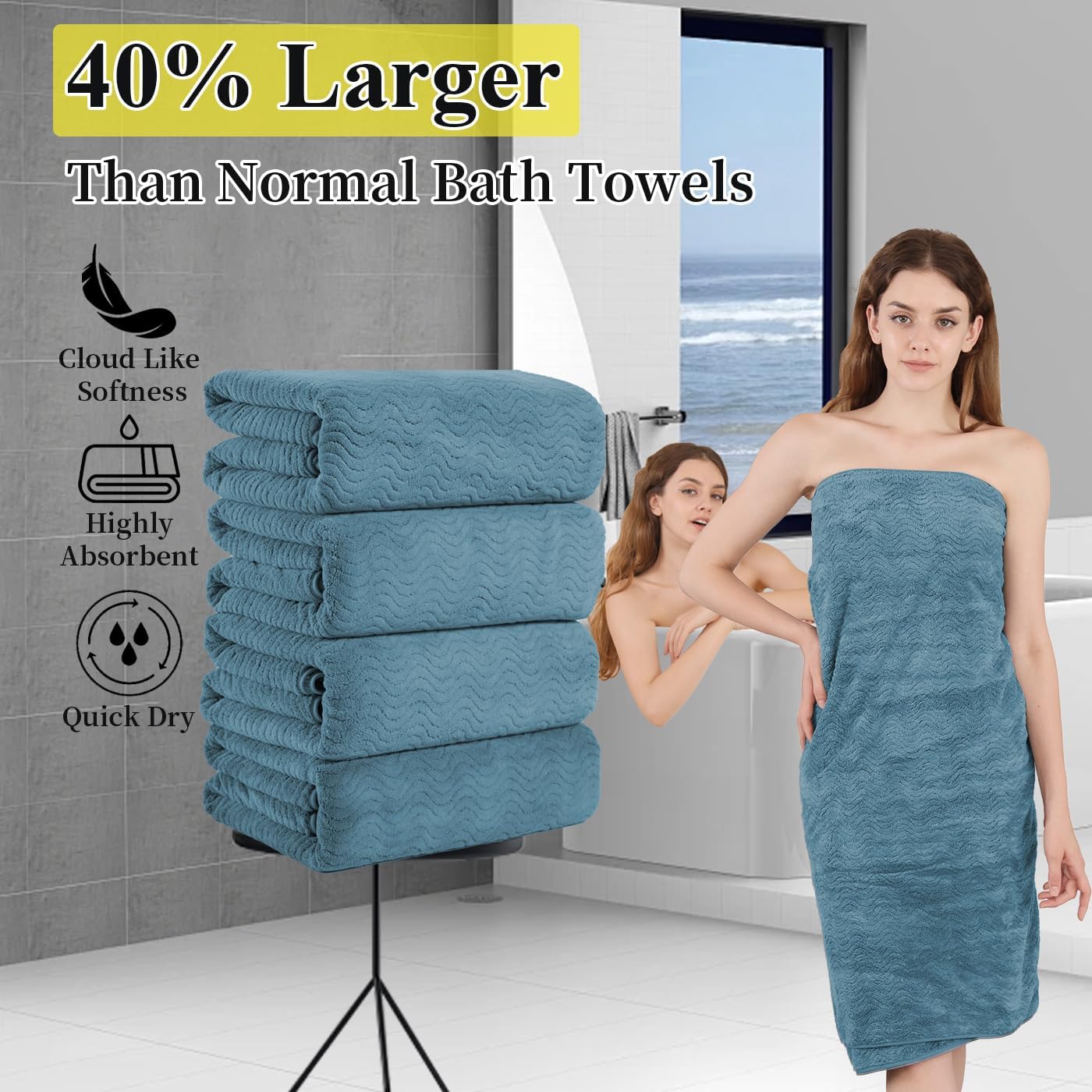 Jessy Home 8 Piece Turquoise Towel Set