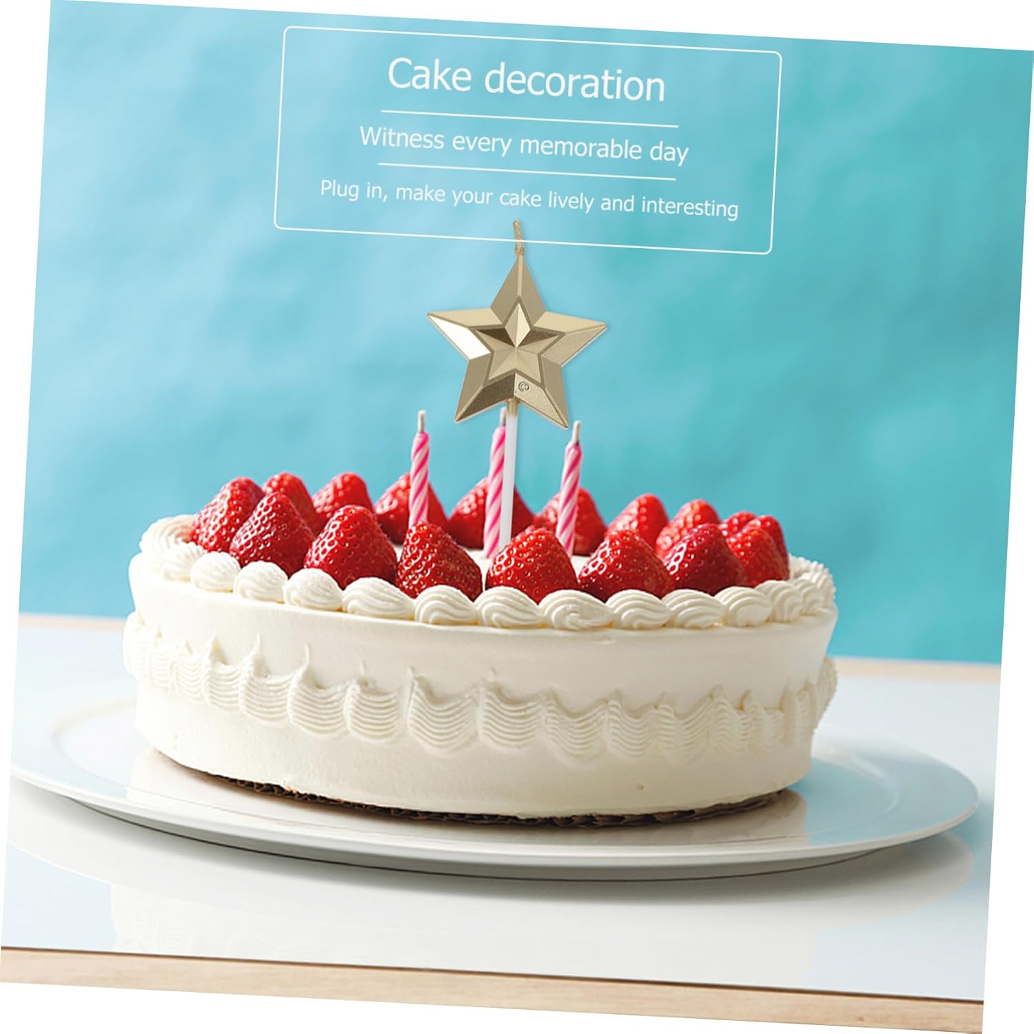 8 Pcs Mixed Color 3D Star Birthday Candles