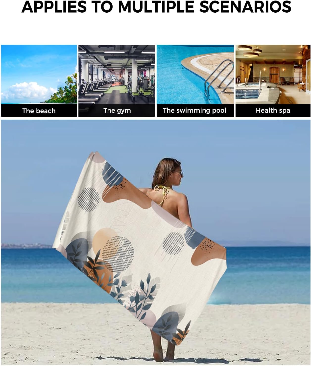Smile Sunflower 3 Pcs Linen Bath Towel Set