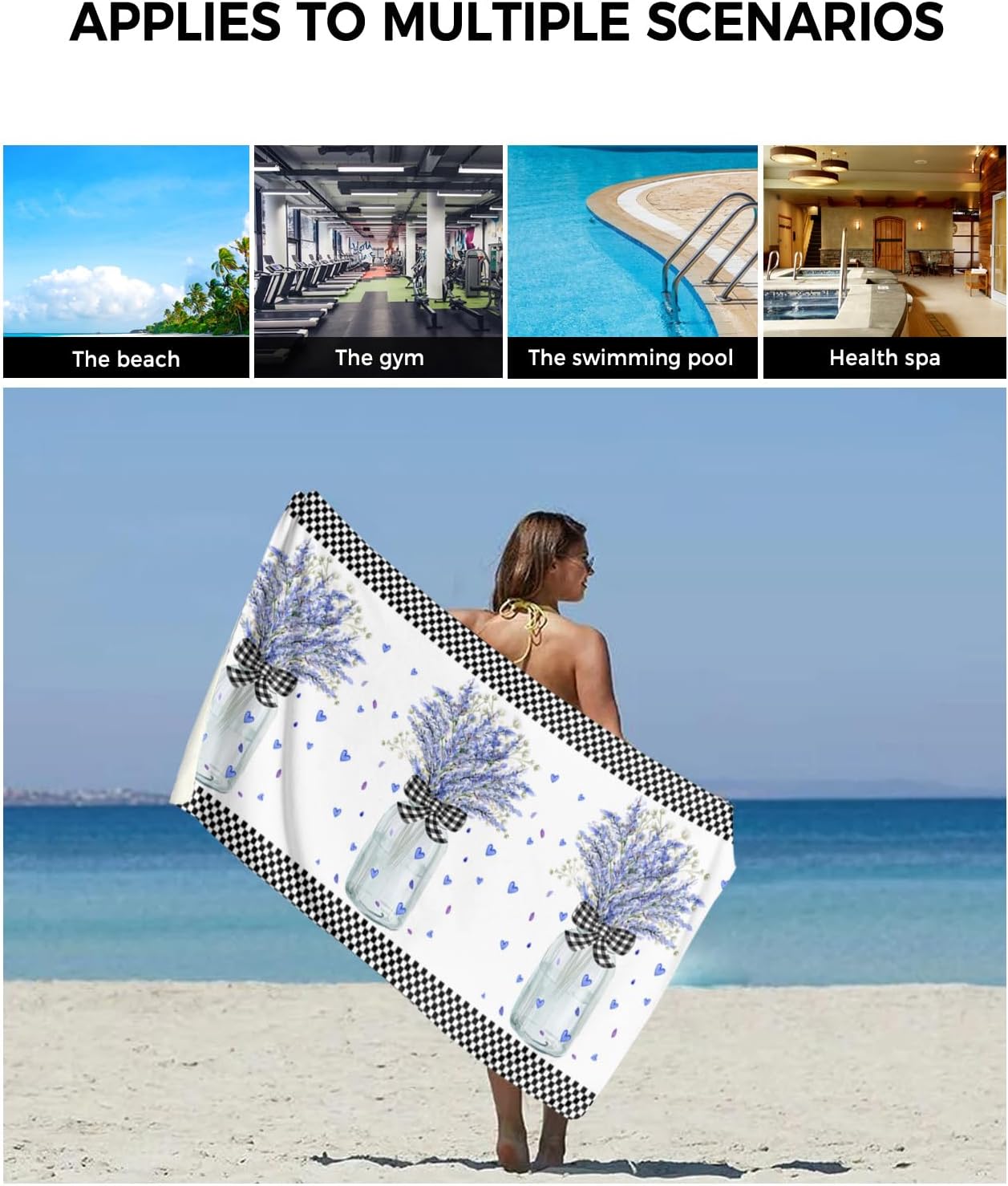ZOE GARDEN Purple Lavender Microfiber Towel Set 3-PC