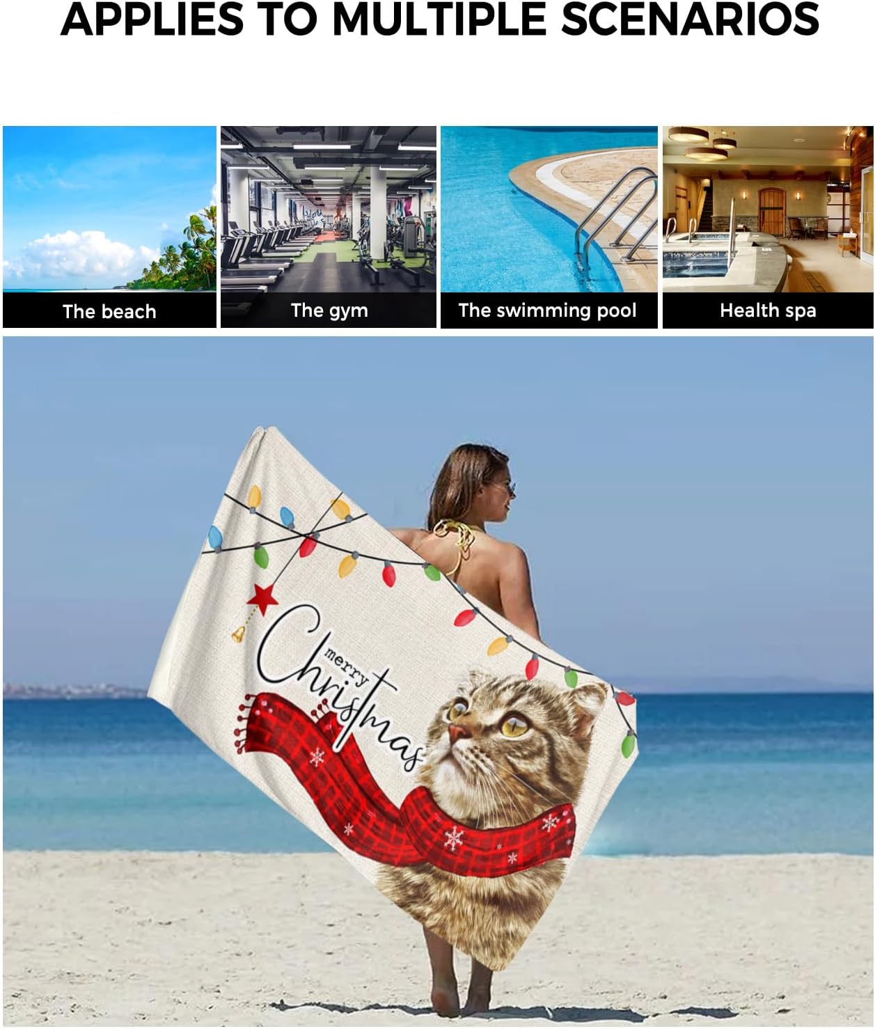 Merry Christmas Animal Towel Set of 3