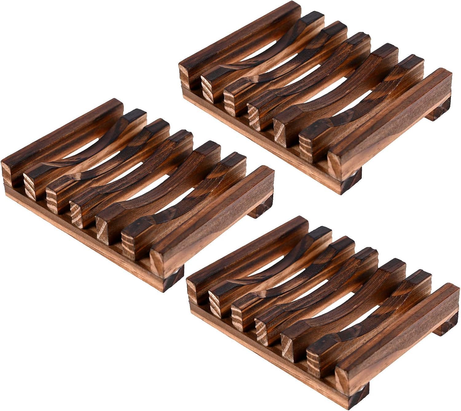 LPYITKOOD Handmade Wood Soap Holder Set of 3 1