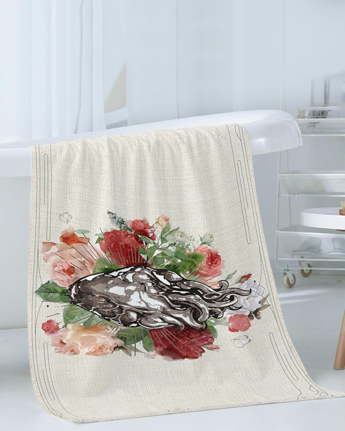 Smile Sunflower 3 Pcs Bath Towel Set - Soft Floral Linen Design