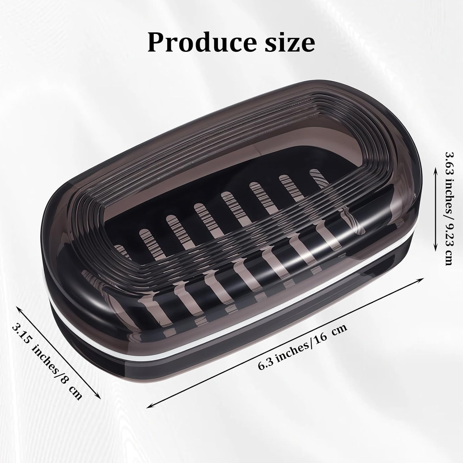 Kifmurase Large Black Shampoo Bar Holder with Drainage Dish