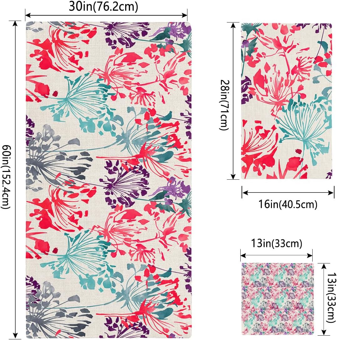 Smile Sunflower 3 Pcs Bath Towels Set with Floral Pattern