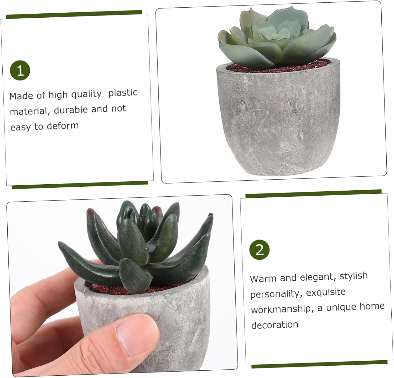 Alipis 5Pcs Artificial Succulent Plants with Pots