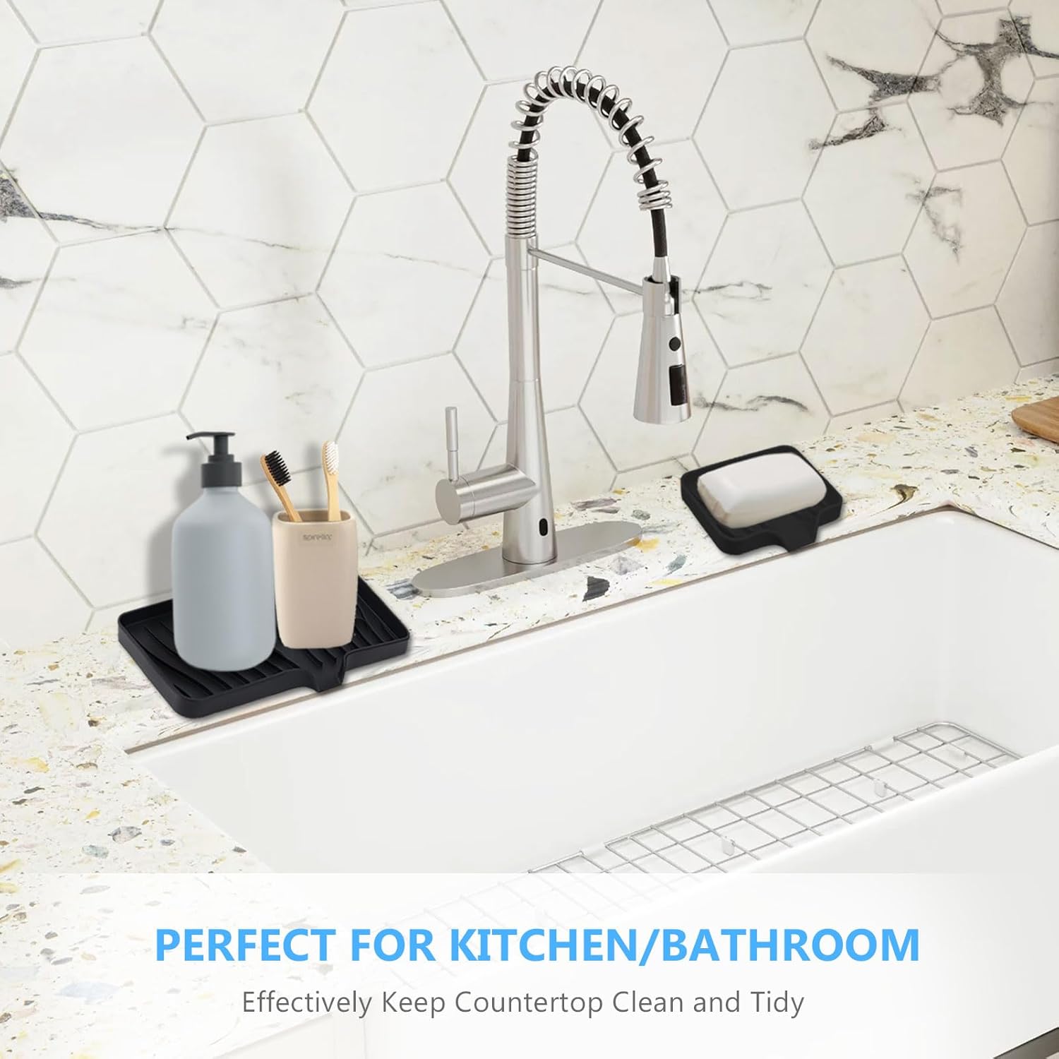 KIACFFH Silicone Soap Holder for Kitchen Sink and Bathroom