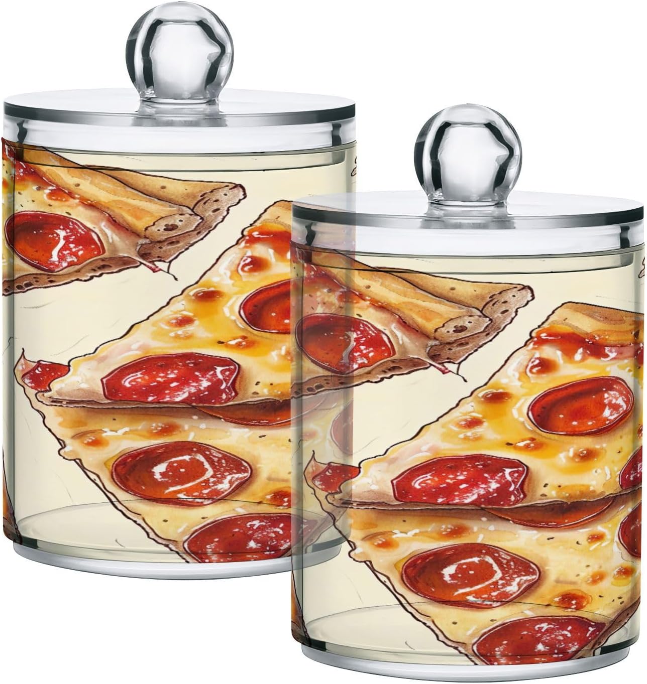 YETTASBIN Clear Jars 2 Pack for Cotton Swabs and Bath Essentials