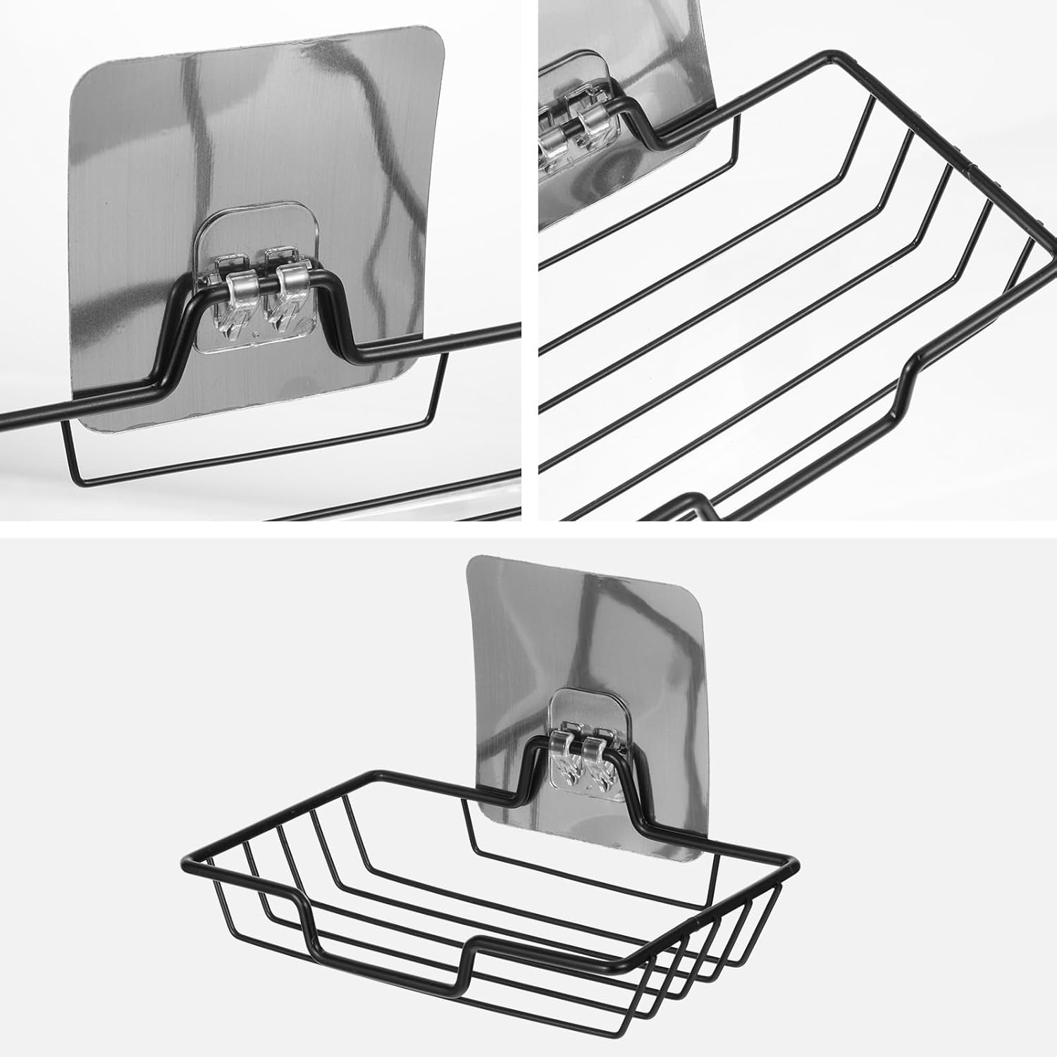 Kifmurase Black Bar Soap Holder No Drilling
