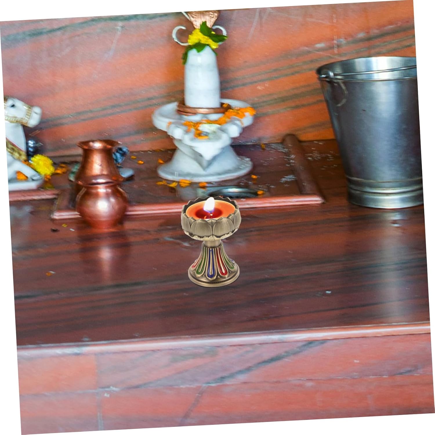 NULYLU Buddhist Style Lotus Candle Holder