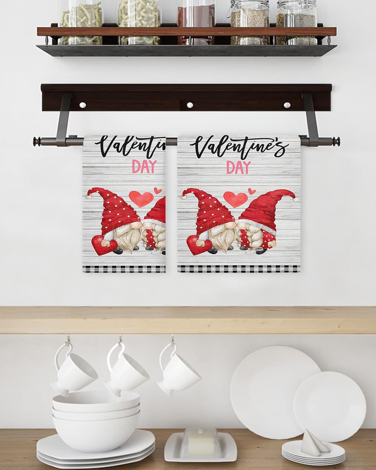 Falaniique Watercolor Gnomes Waffle Towel Set of 3