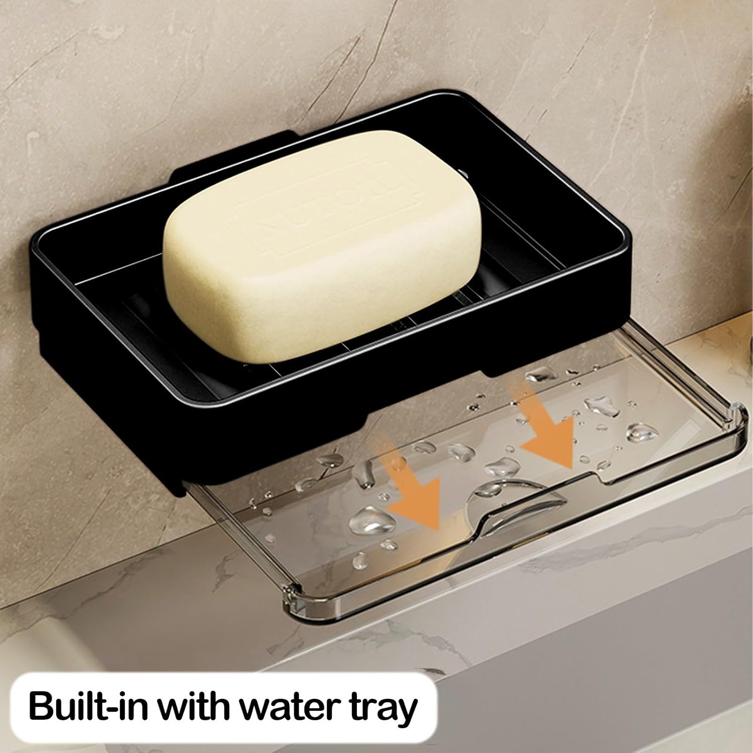 Wall-Mounted No-Punch Soap Box with Suction Cup