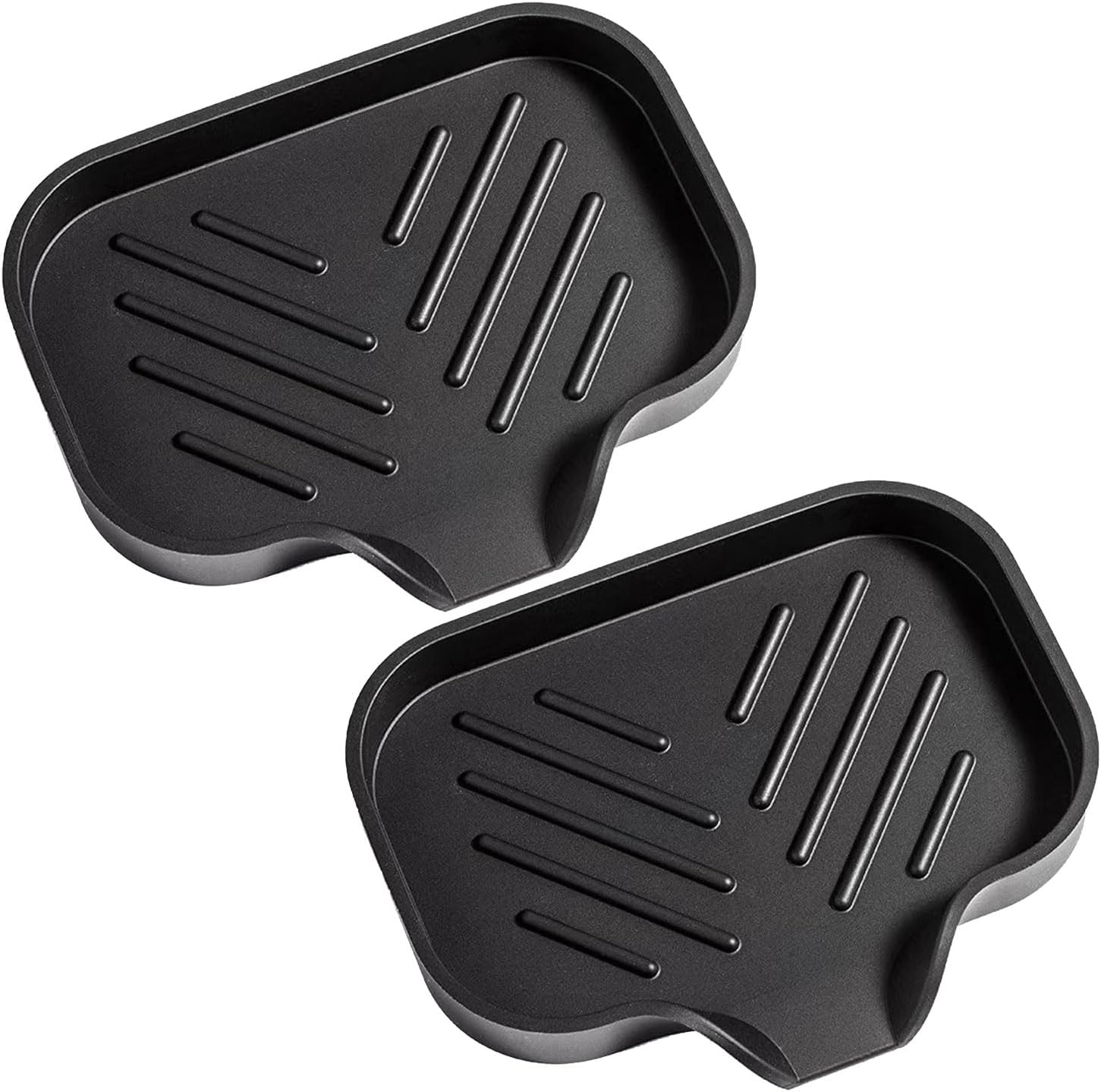 2 Pack Silicone Soap Dishes with Drain Spout Black 491x393