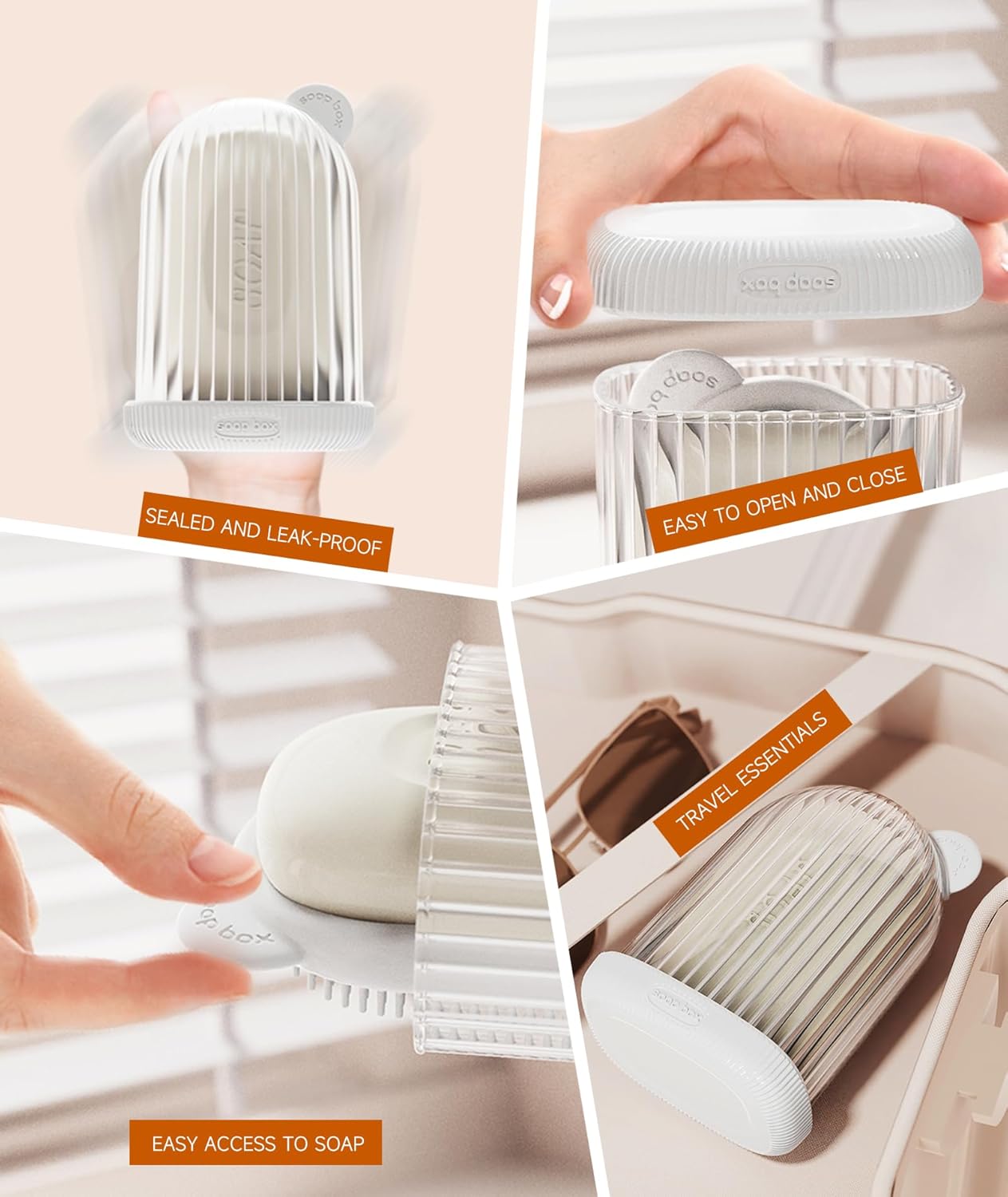 Doter Travel Soap Case with Leakproof Lid and Drainage Tray