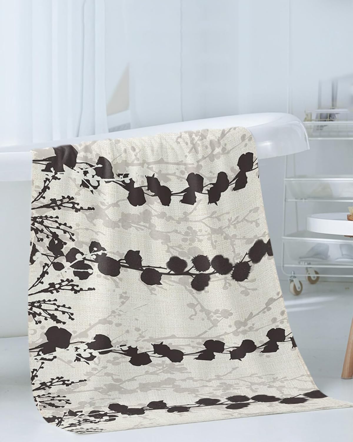 Smile Sunflower 3 Pk Bath Towels Set Fall Gray Black Design
