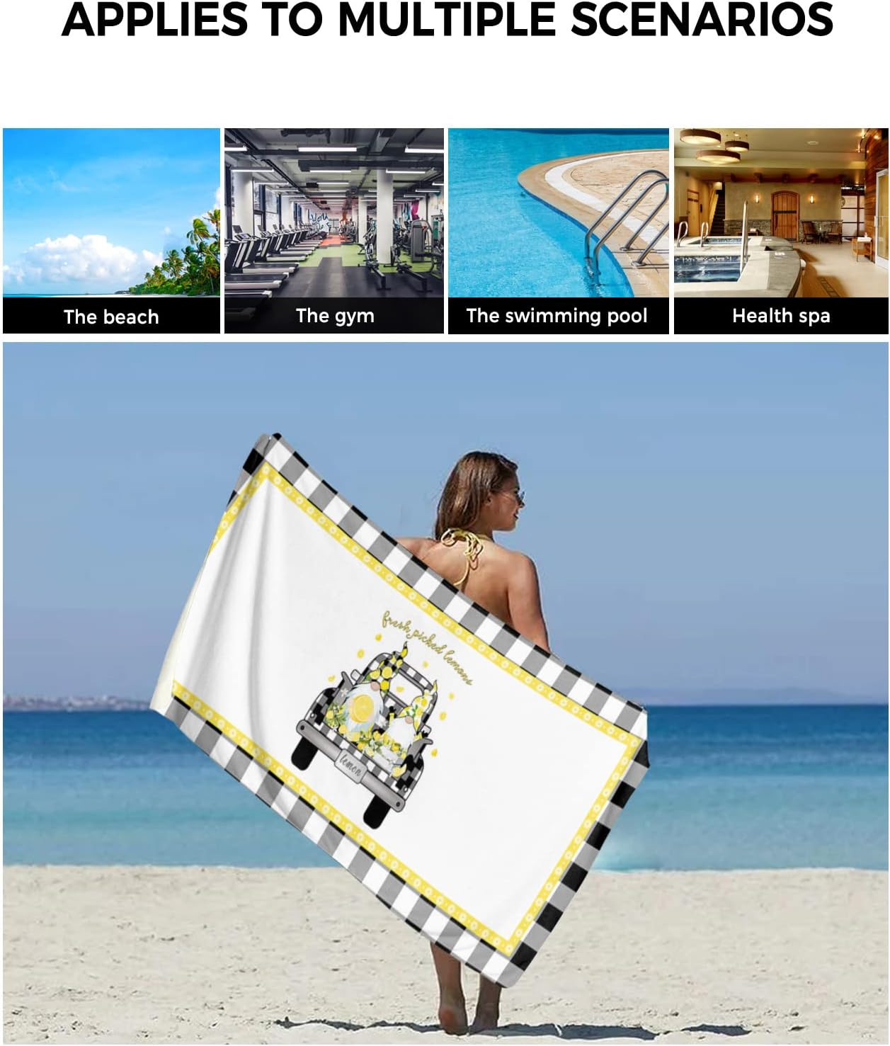 Shine-Home Farm Plaid Truck Summer Towel Set
