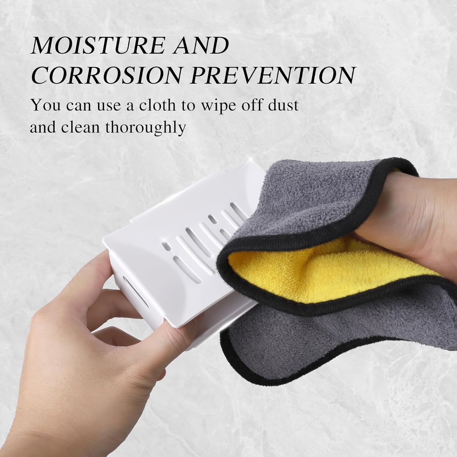 White Bathroom Soap Dish with Drain Spout and Sponge Holder