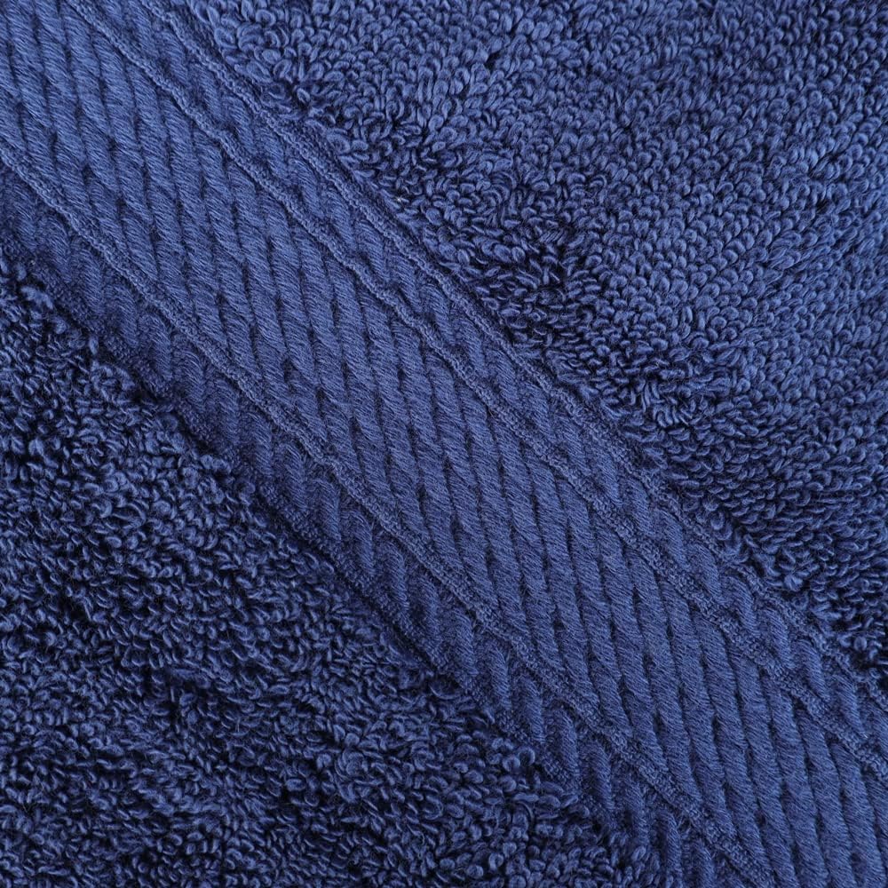 Superior Egyptian Cotton Pile 3 Piece Towel Set Navy Blue