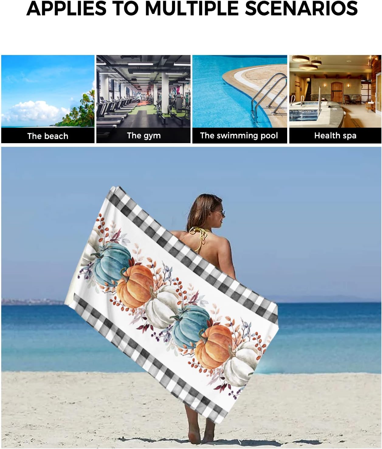 ZOE GARDEN Pumpkin Plaid 3-Piece Towel Set