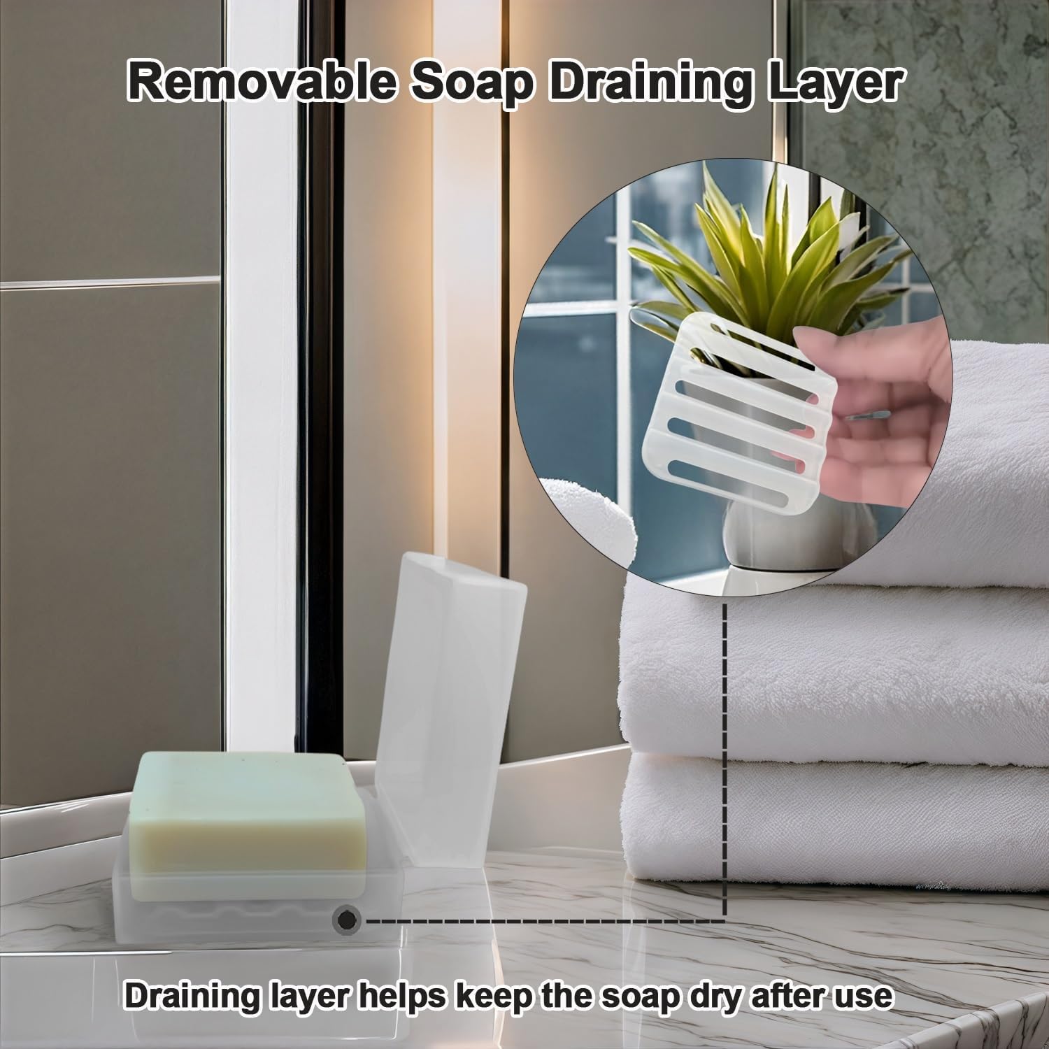Vonpri Travel Soap Container with Draining Layer
