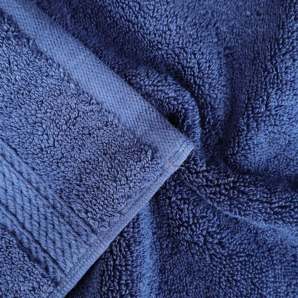 Superior Egyptian Cotton Pile 3 Piece Towel Set Navy Blue
