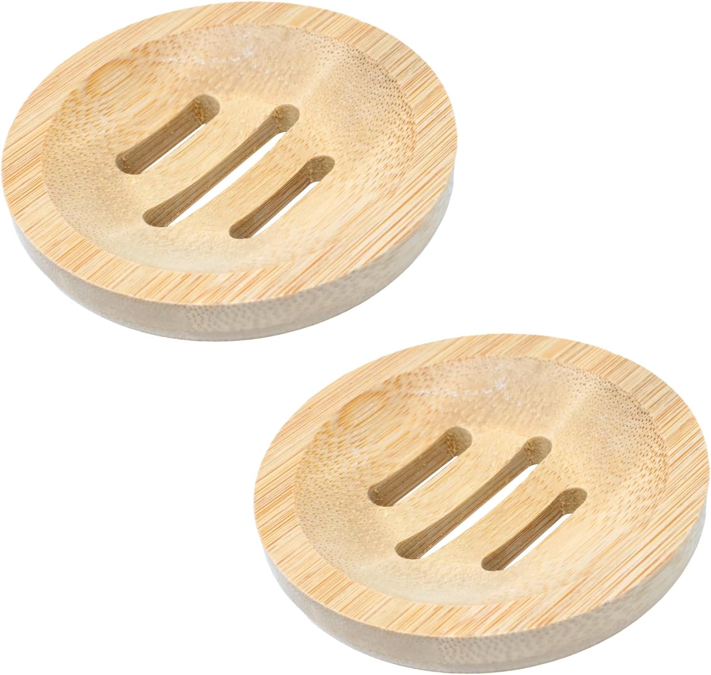 Yueton 2PCS Bamboo Wood Soap Dishes for Bathroom and Kitchen 1