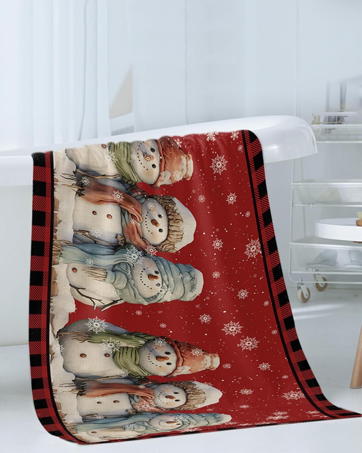 ZOE GARDEN Christmas Red Towel Set 3-PC Quick Dry Luxury Soft