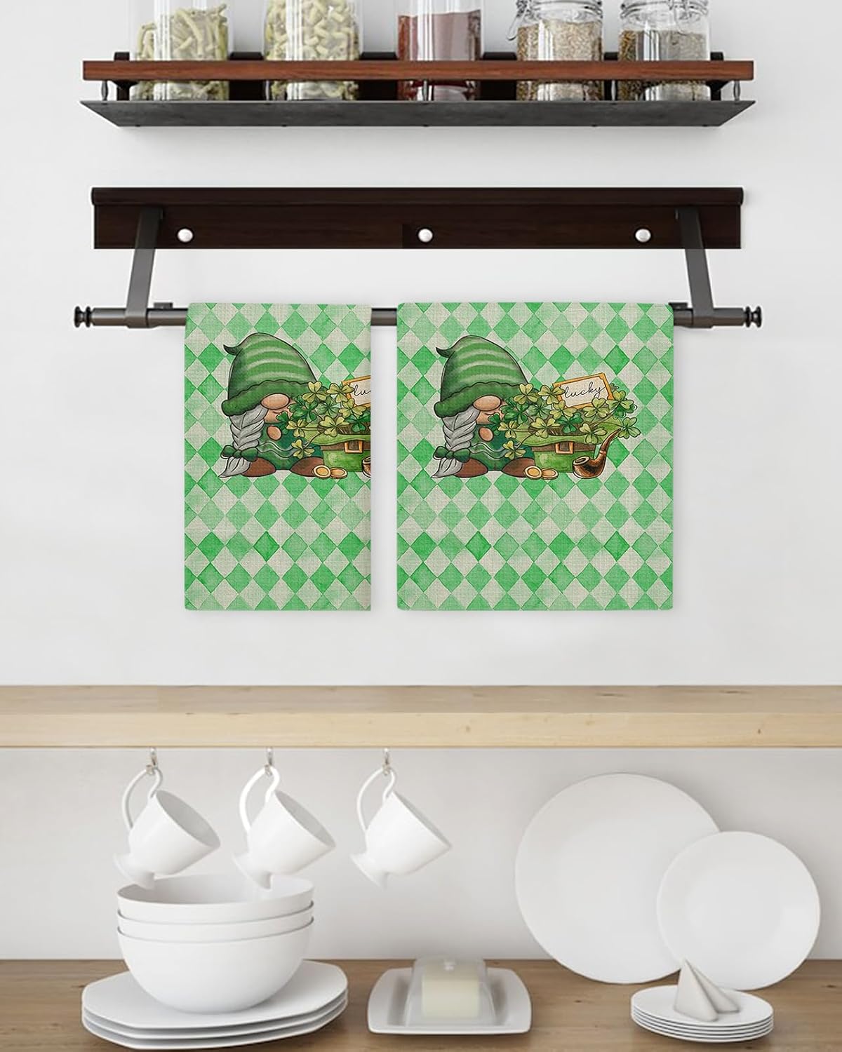 Falaniique Retro Checkered Waffle Towel Set of 4