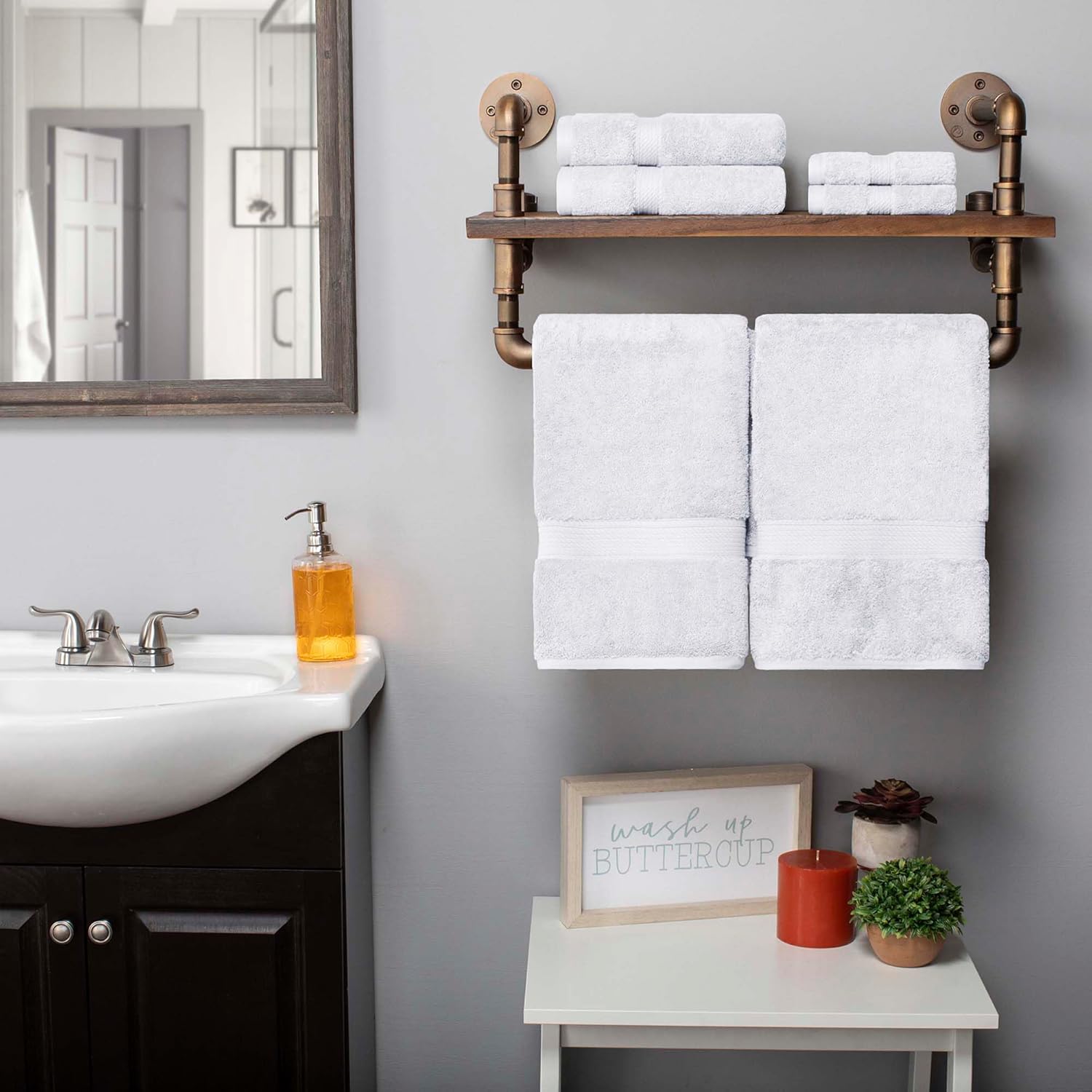 Superior Egyptian Cotton Pile 6-Piece Towel Set - White