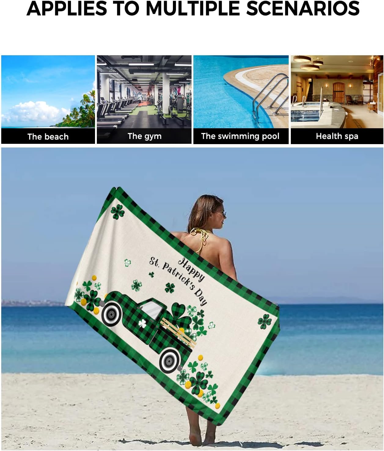 ZOE GARDEN St Patricks Plaid Towel Set 1