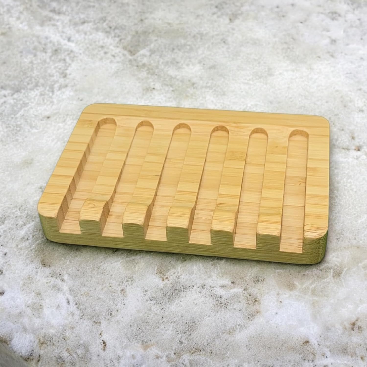 BLULEVAR Bamboo Soap Dish with Waterfall Drain