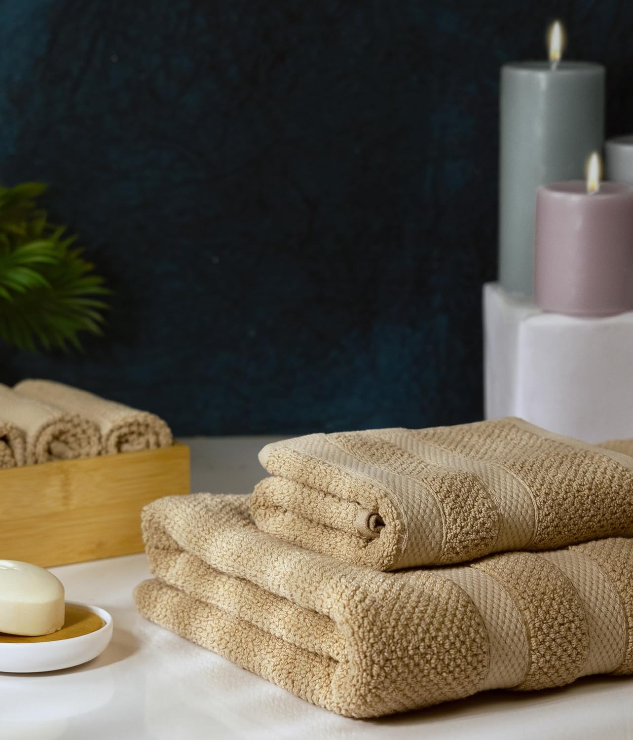 COTTON CRAFT Popcorn Towel Set - 10 Piece Luxury Bath Towels