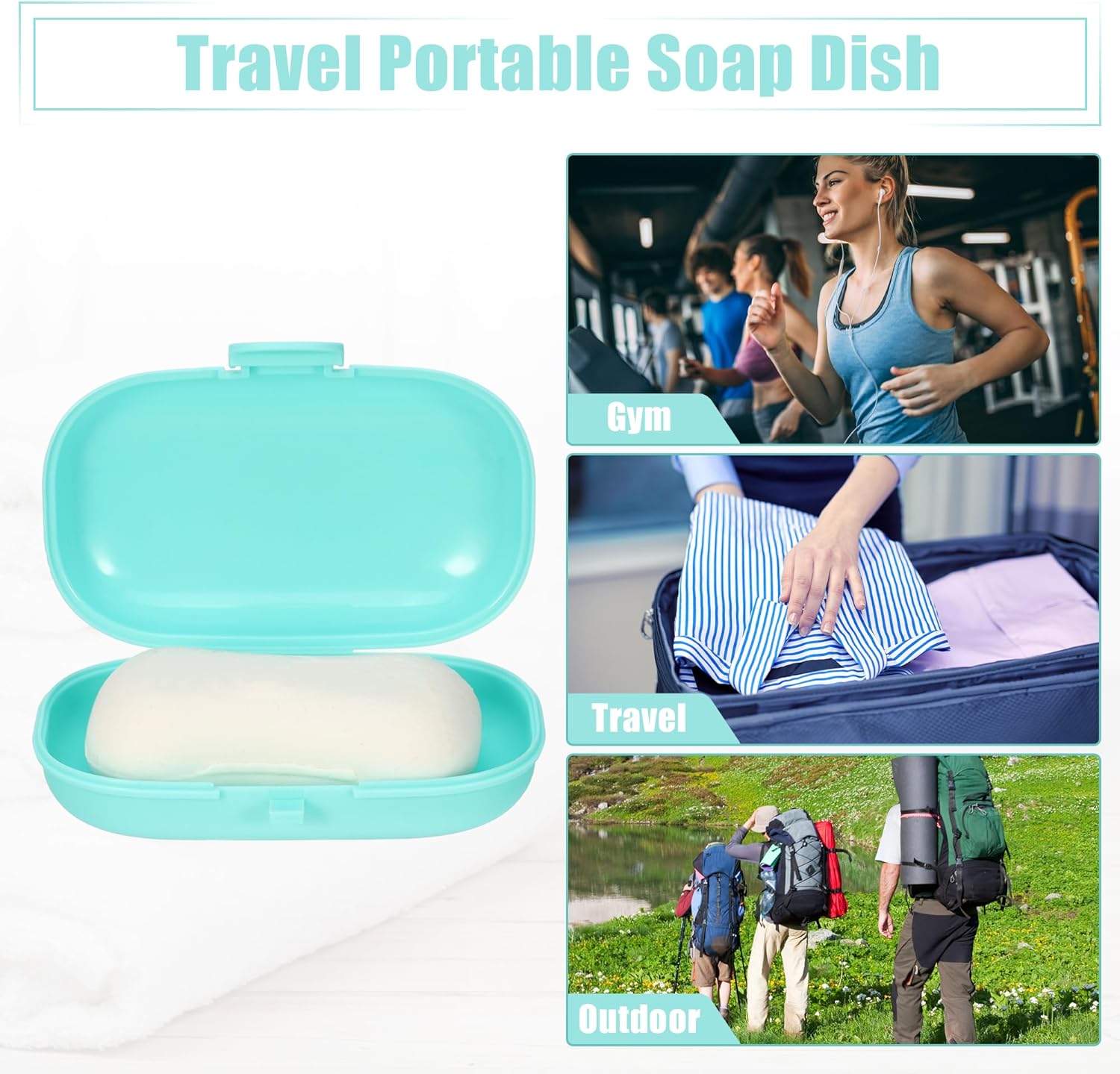 VOCOSTE Travel Soap Dish with Lock Blue
