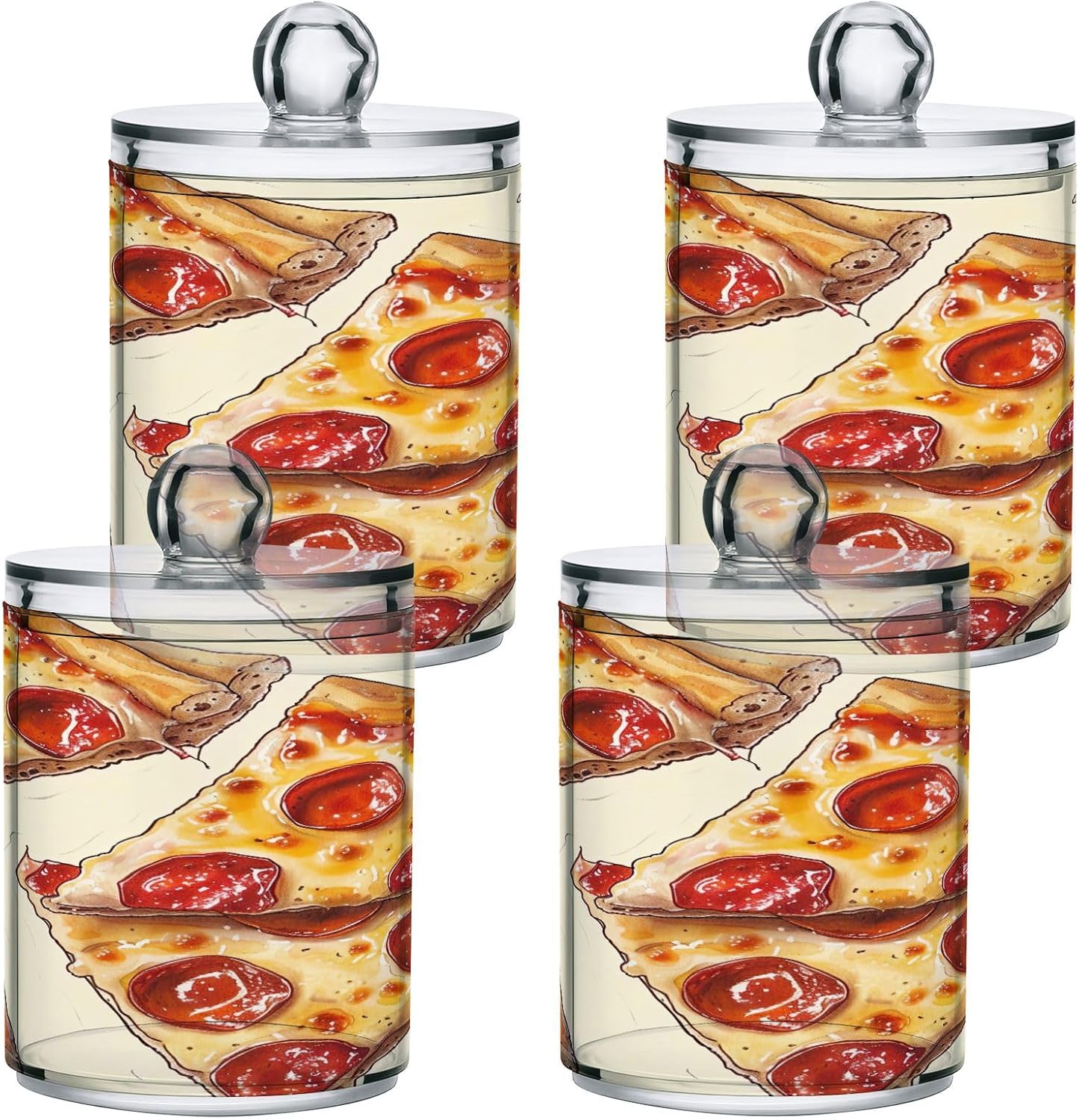 YETTASBIN Clear Jars 2 Pack for Cotton Swabs and Bath Essentials