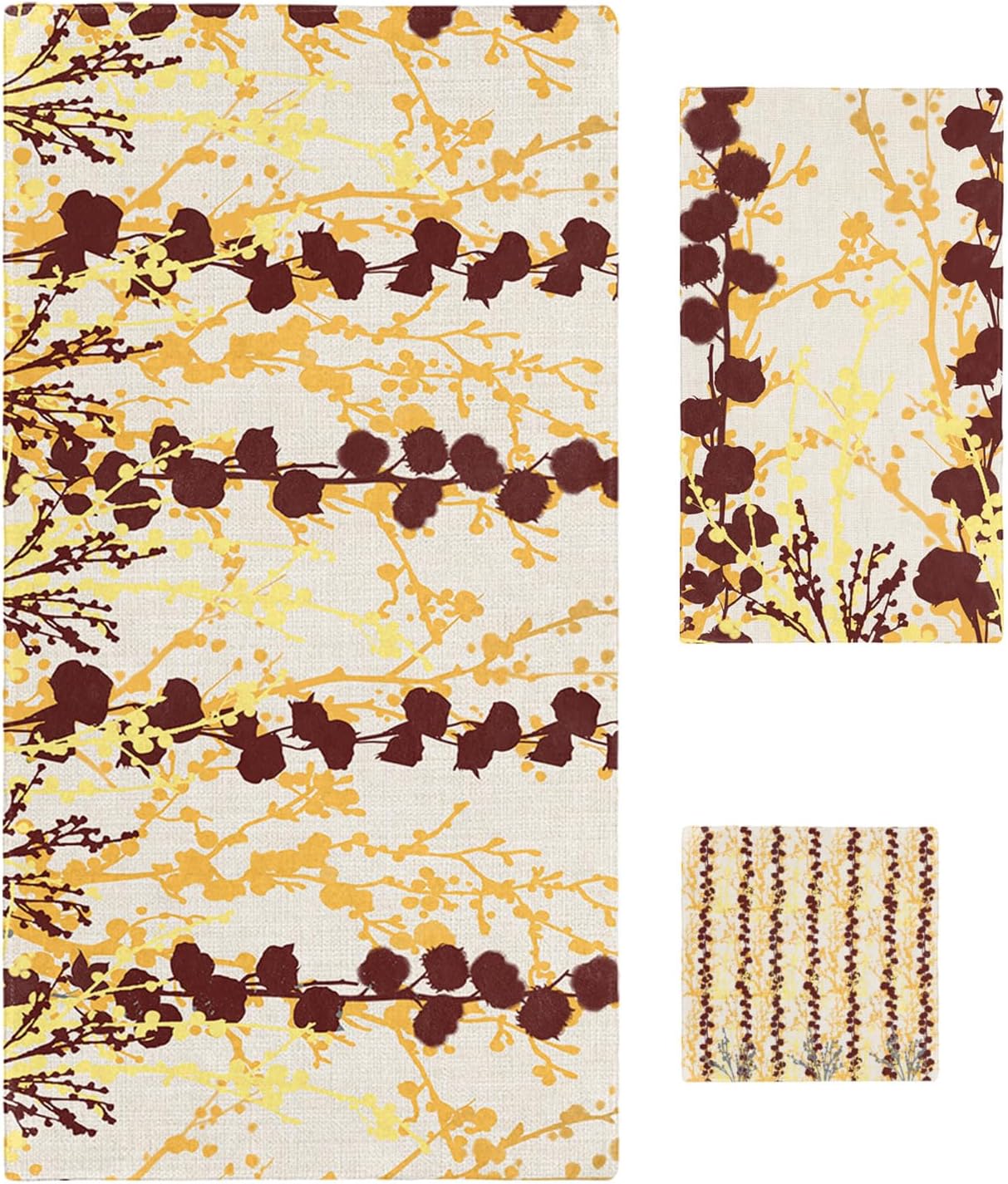 Smile Sunflower 3 Pcs Bath Towel Set Soft Absorbent Towels