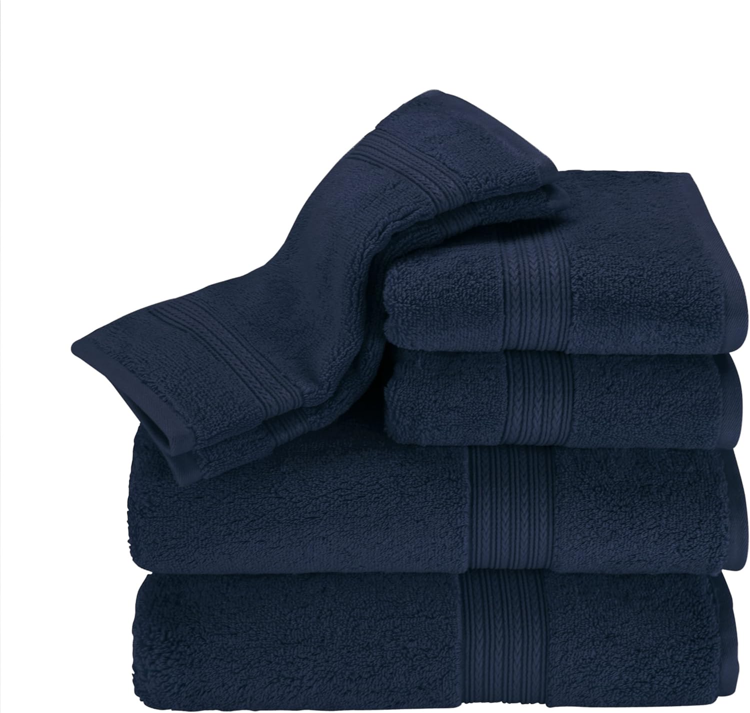 Kassatex KDK-256-N Towel Set Navy 28x53 16x30 12x12