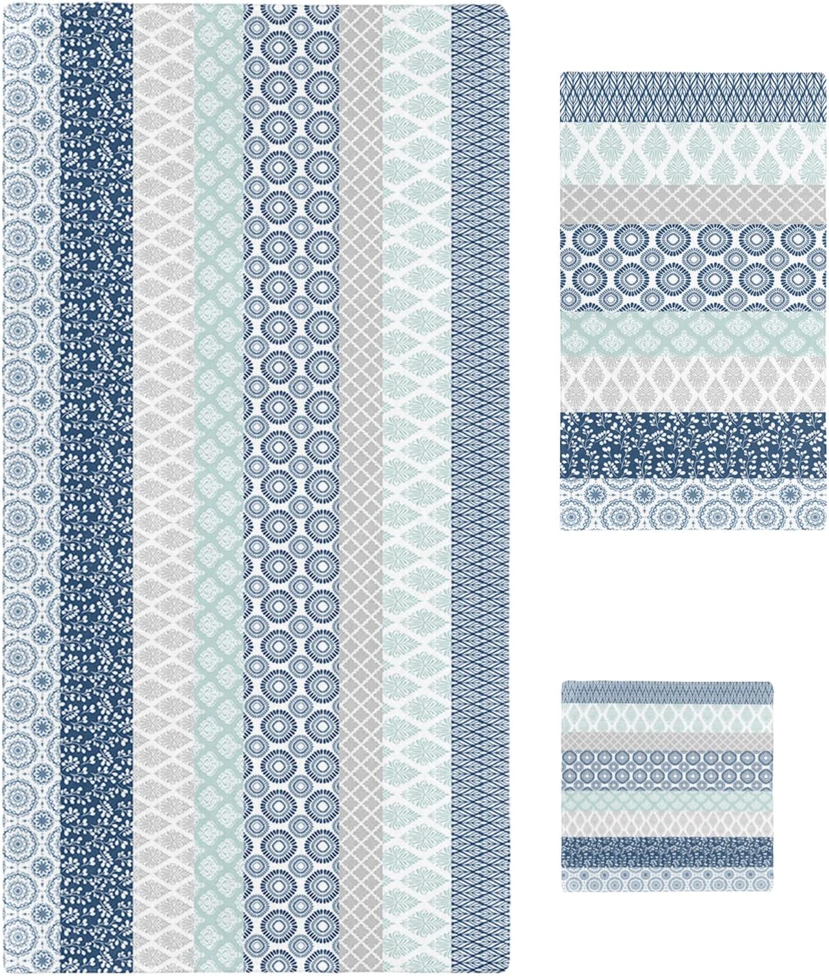 Shine-Home Bohemian Towel Set Decor Blue Grey