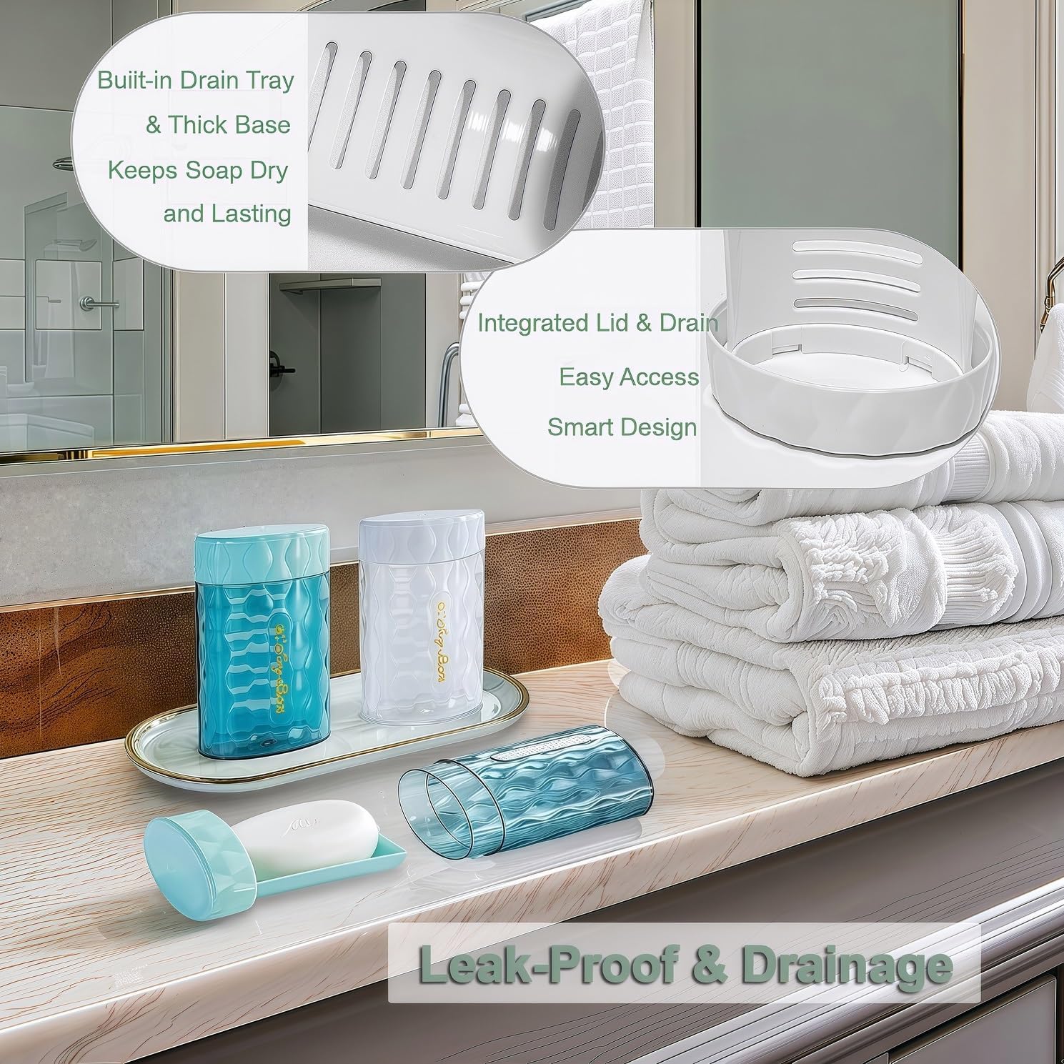 Vonpri Travel Soap Case with Drainage