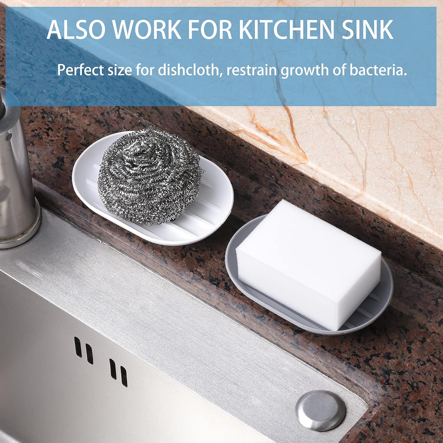 Luckyiren Silicone Soap Dish Holder for Bathroom Sink