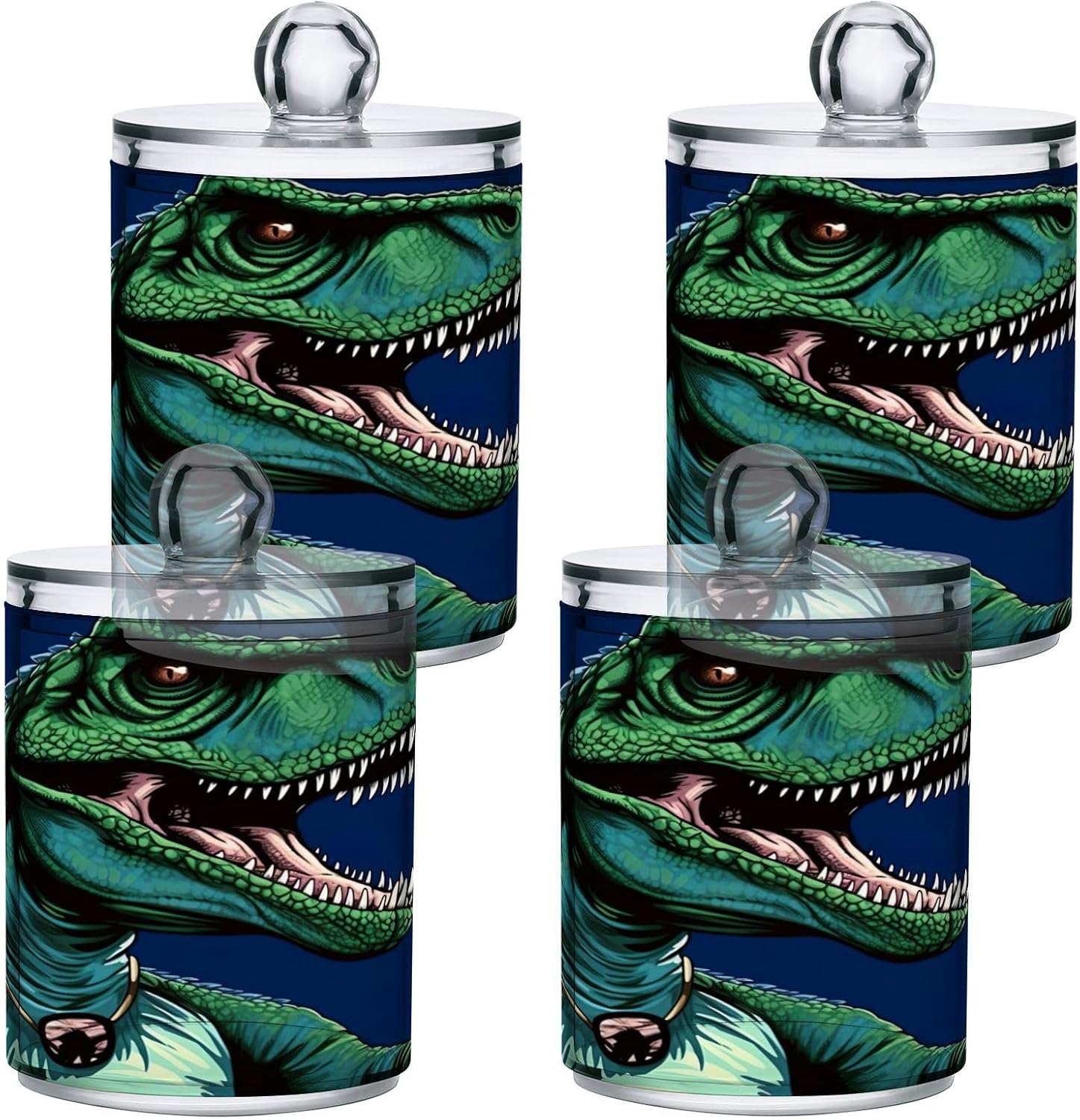 YETTASBIN Dinosaur Clear Apothecary Jars 2 Pack 14oz
