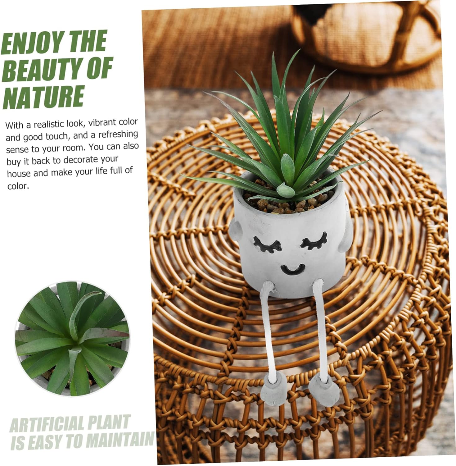 VINTORKY Artificial Succulent Bonsai Plant for Home Decor