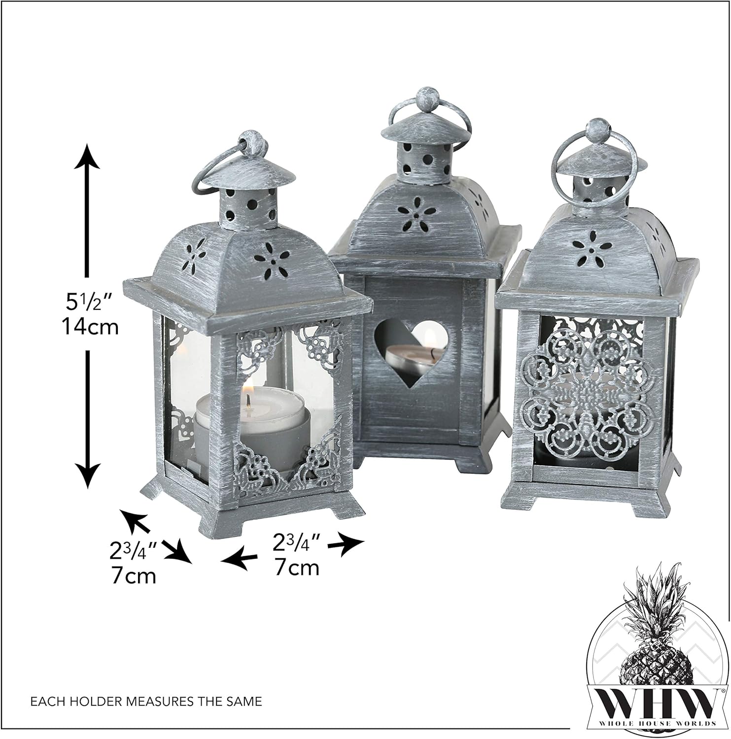 WHW French Country Style Candle Lanterns Set of 3