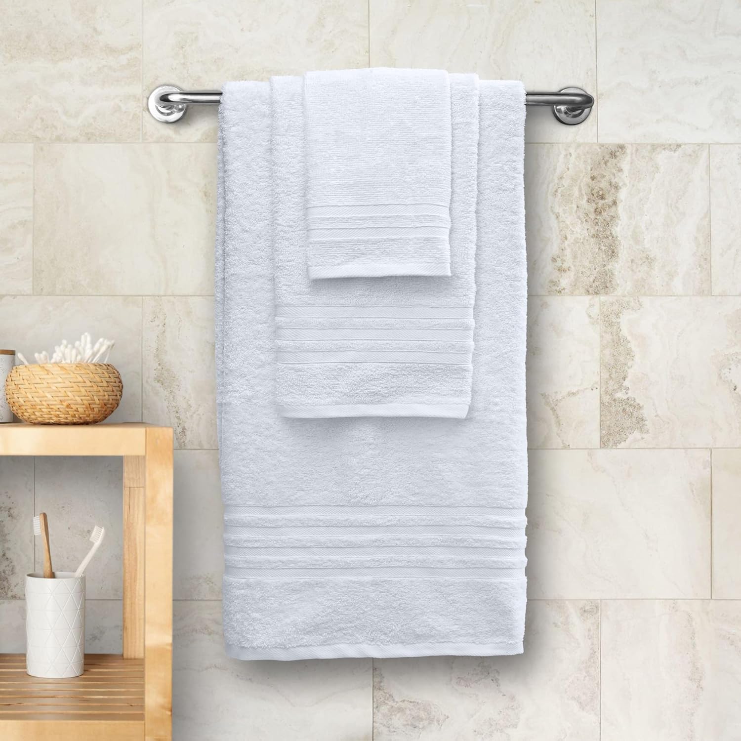 Wealuxe 12 Piece White Bath Towel Set